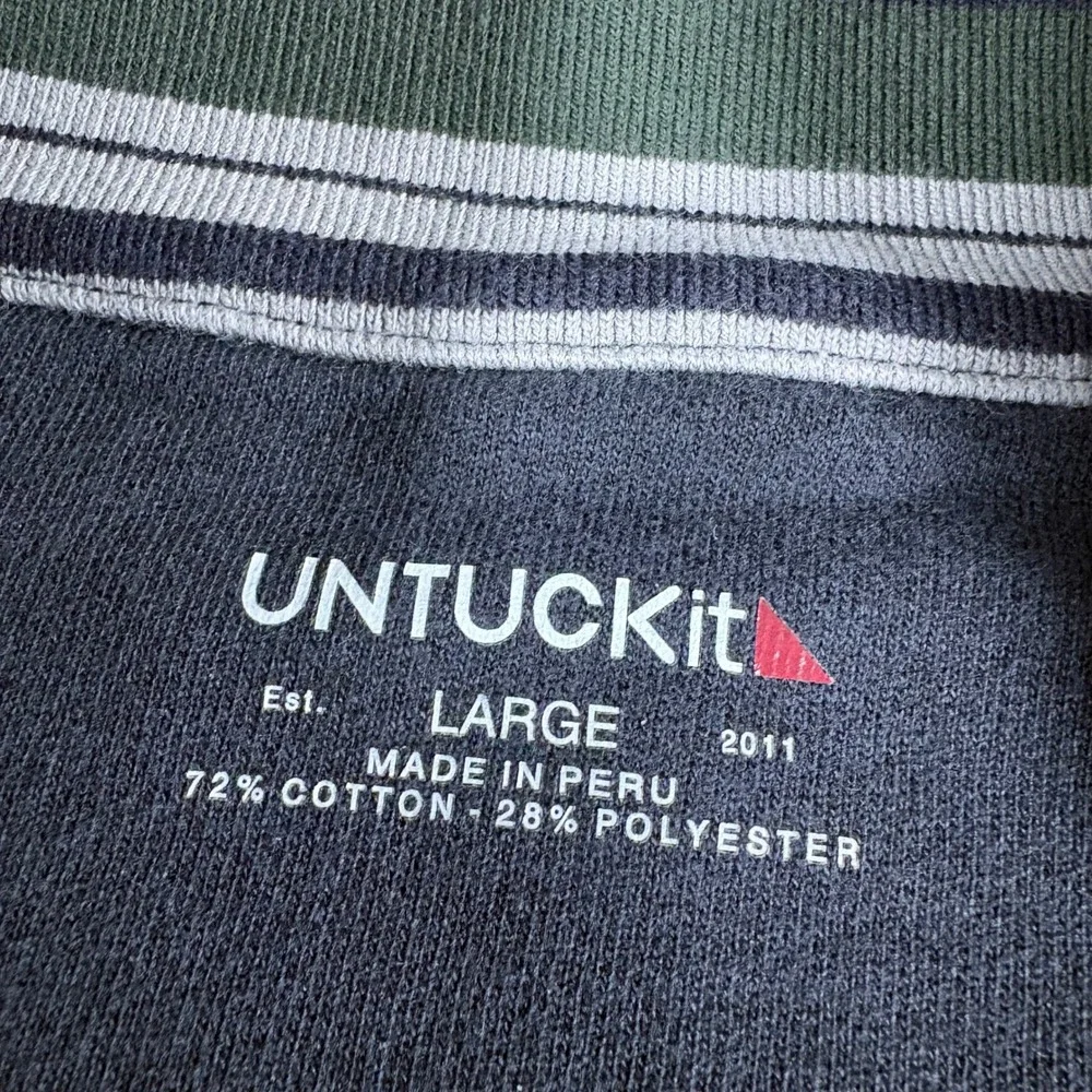 UNTUCKit Corral Quarter Zip Sweatshirt‎ Mens Large Navy Blue Regular Fit 40297